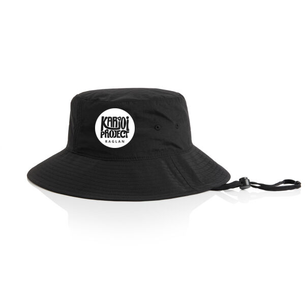 Nylon Wide Brim Bucket Hat - White print Thumbnail